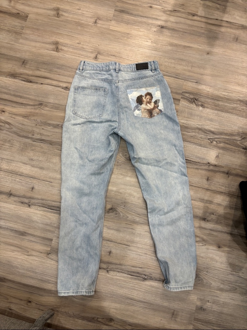 twik Light Blue Boyfriend Jeans with Cherub Patch